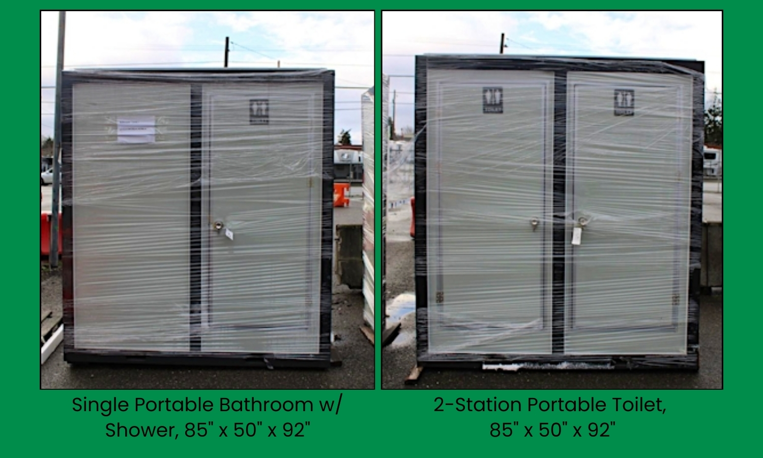 Single Portable Bathroom w Shower, 85 x 50 x 92
